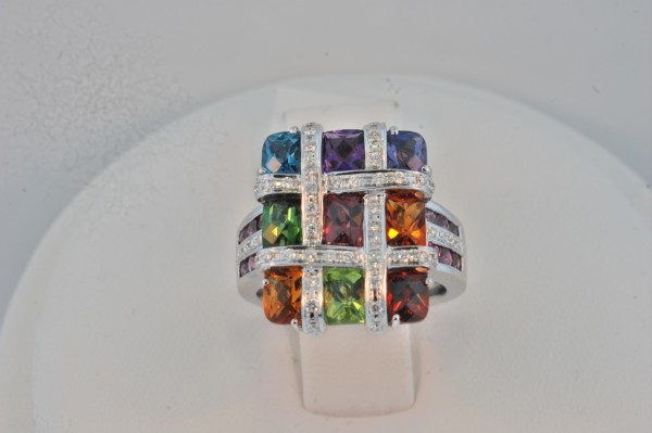 bellari diamond ring multi gemstone