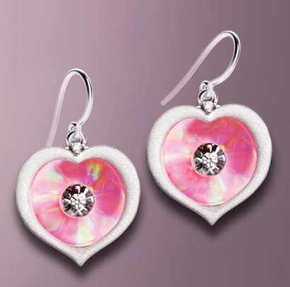 pink heart earrings